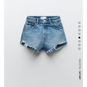 ZARA high rise curve denim shorts